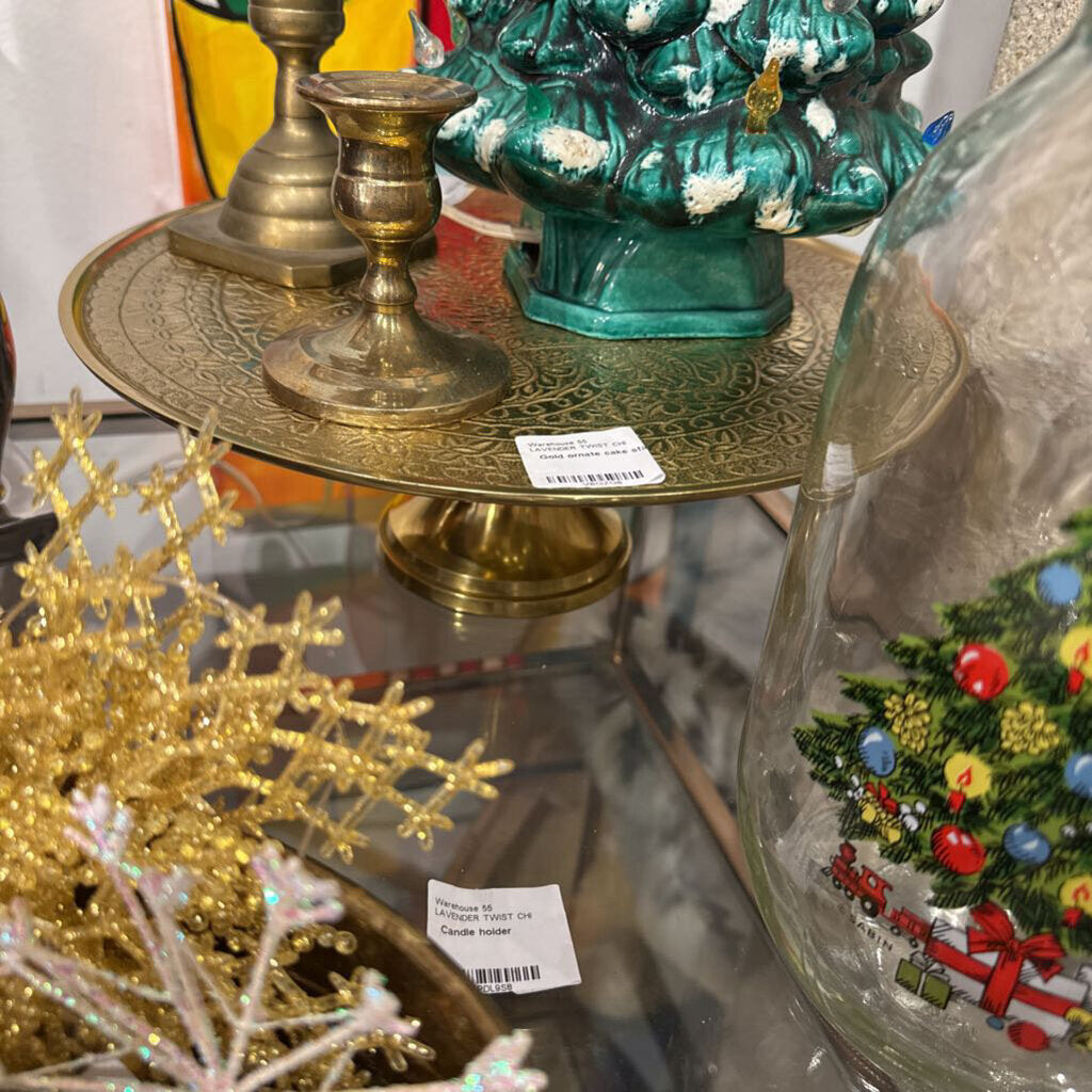 Gold ornate cake stand