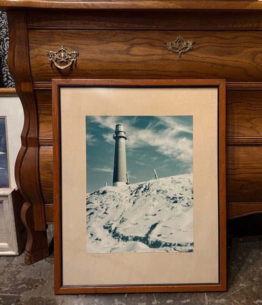 1956 FRAMED LIGHTHOUSE PHOTOGRAPH SIGNED, TITLED AND DATED | 21.25"H X 17.25"W
