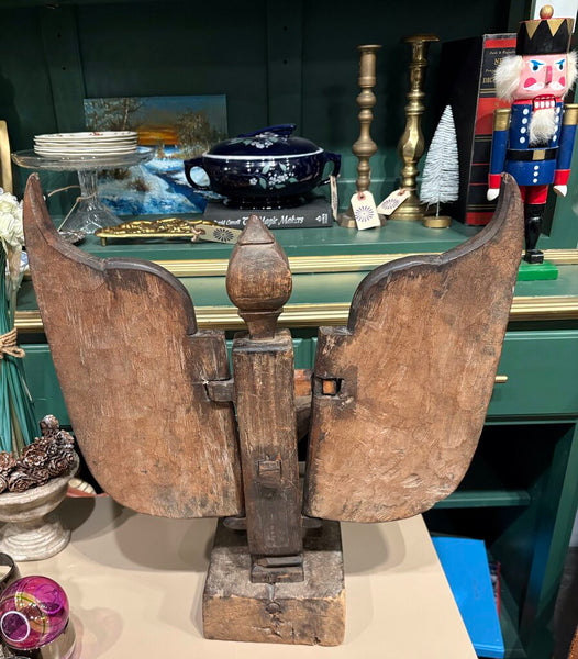 PRIMITIVE HAND CARVED INDONESIAN JODOG OIL LAMP OR CANDLE HOLDER | 19"H X 16.5"W