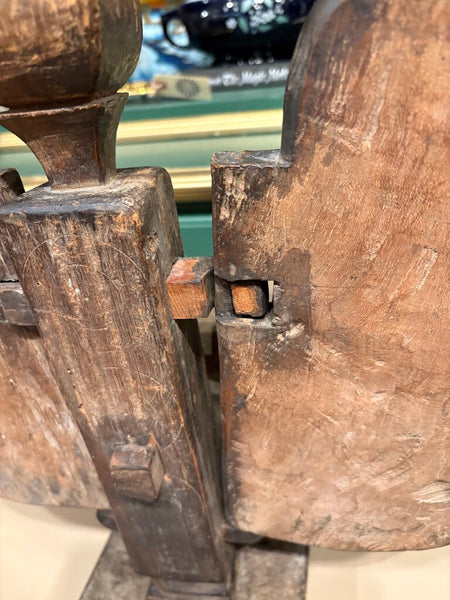 PRIMITIVE HAND CARVED INDONESIAN JODOG OIL LAMP OR CANDLE HOLDER | 19"H X 16.5"W