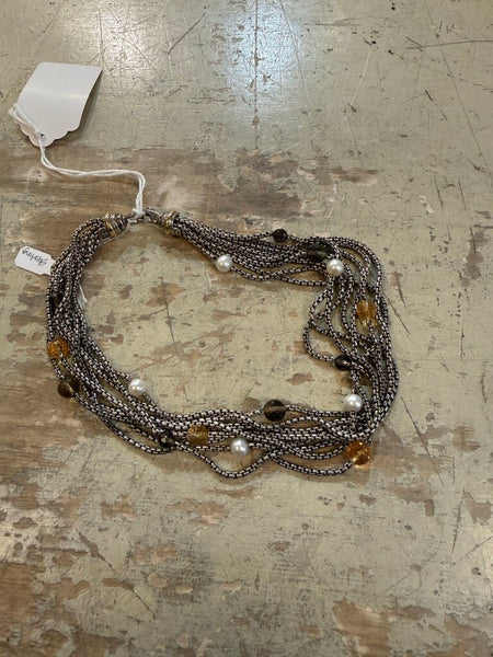 Sterling Silver David Yurman Choker with Pearl Topaz and Citrine