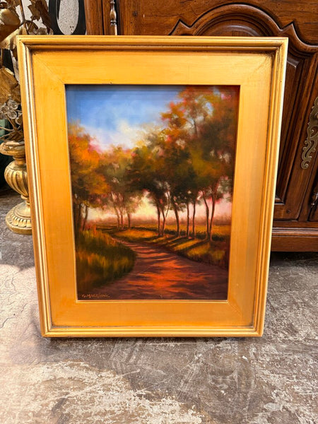 Signed oil on Canvas in Gold Frame 22 x 18