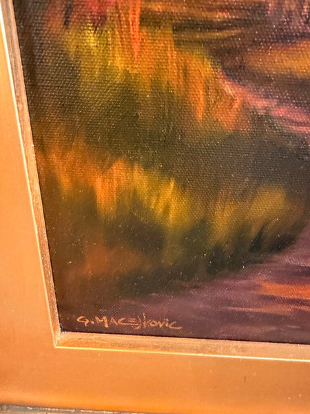 Signed oil on Canvas in Gold Frame 22 x 18