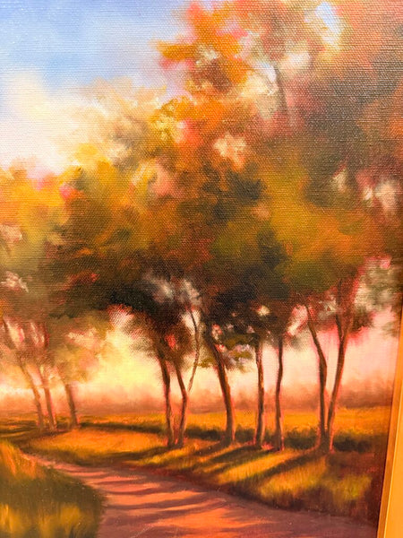 Signed oil on Canvas in Gold Frame 22 x 18