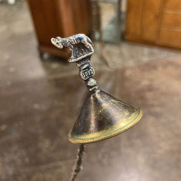 Vintage metal Italian candle snuffer, Romulus & Remus