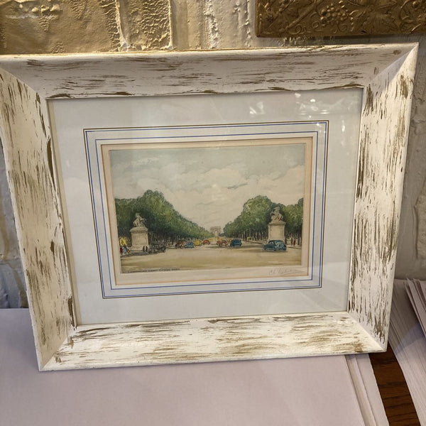 Vintage engraving, Paris (16x14 in)