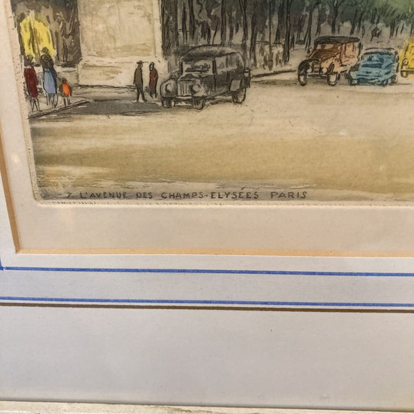 Vintage engraving, Paris (16x14 in)