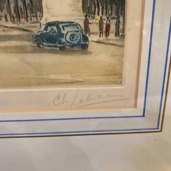 Vintage engraving, Paris (16x14 in)