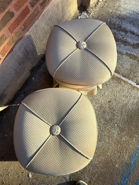 Pair vintage poufs 17D 19T