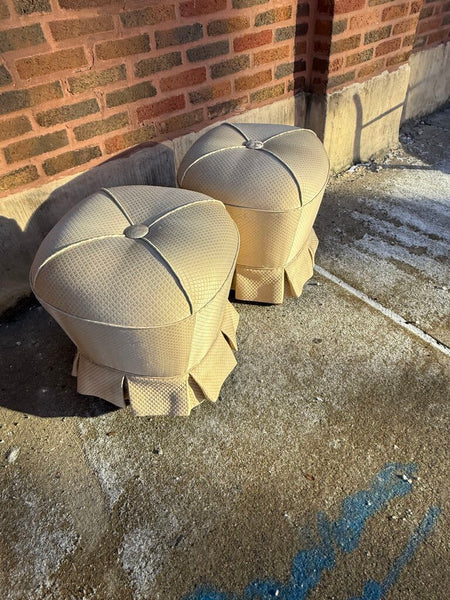Pair vintage poufs 17D 19T