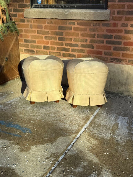 Pair vintage poufs 17D 19T