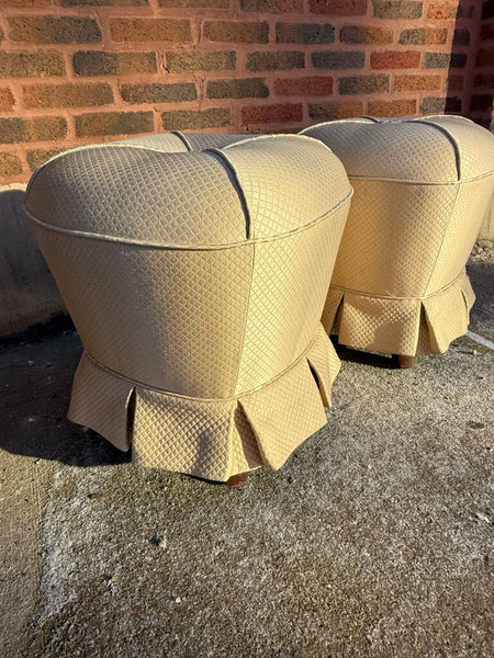 Pair vintage poufs 17D 19T