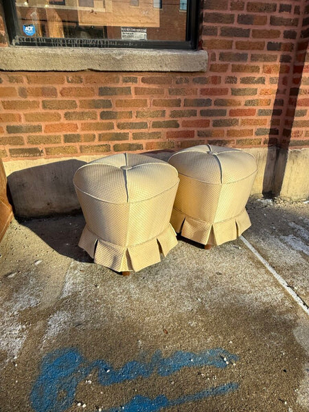 Pair vintage poufs 17D 19T