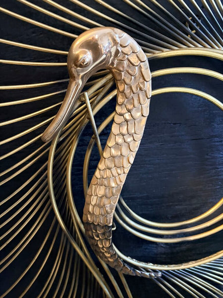 Curtis Jere peacock wall sculpture, signed approx 40x55 for pick up only