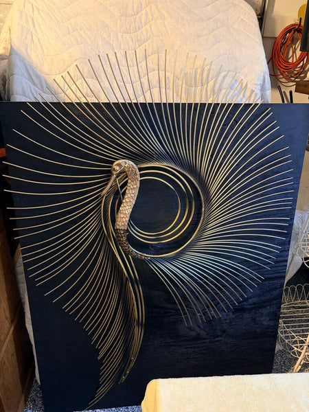 Curtis Jere peacock wall sculpture, signed approx 40x55 for pick up only