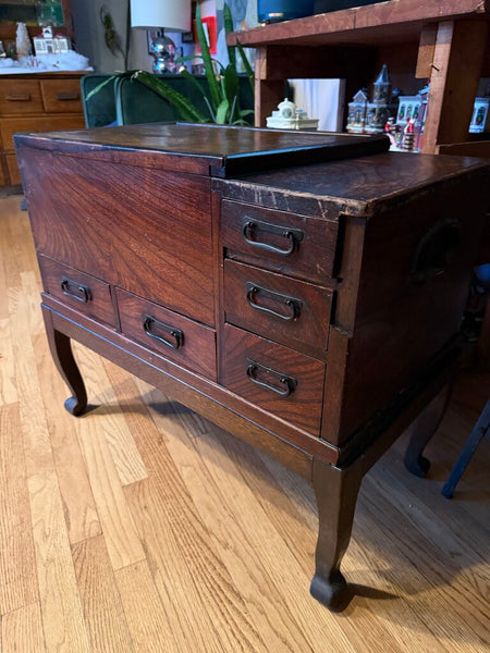 Antique wood Japanese nagahibachi 26t x 29 w x 16d