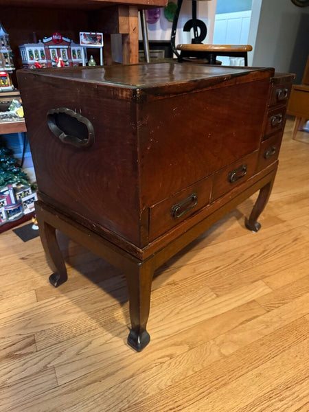 Antique wood Japanese nagahibachi 26t x 29 w x 16d