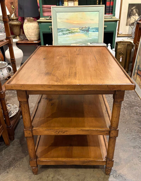 WOODLAND FURNITURE OF IDAHO FALLS TABLE WITH SHELVES | 36"W X 27.75"H X 24"D