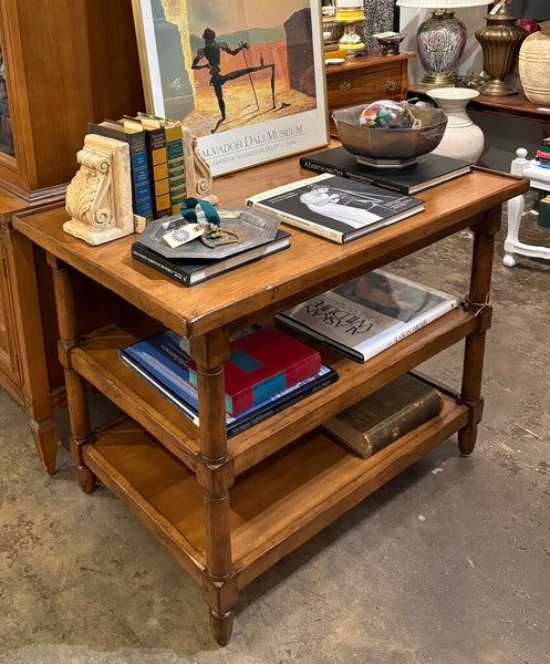 WOODLAND FURNITURE OF IDAHO FALLS TABLE WITH SHELVES | 36"W X 27.75"H X 24"D