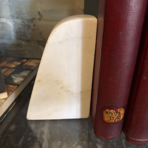 White Marble Bookends