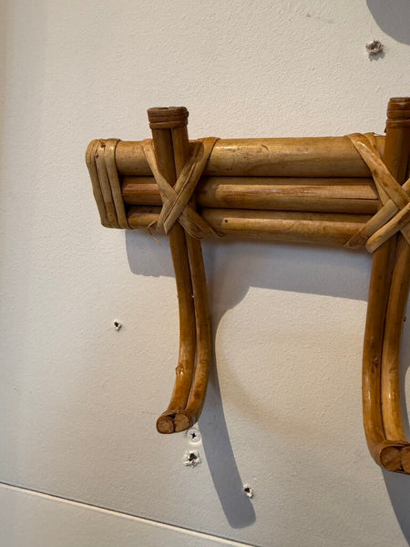 Vintage rattan coatrack