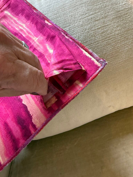 Signed Artist Pink Fabric Panel 50x10
