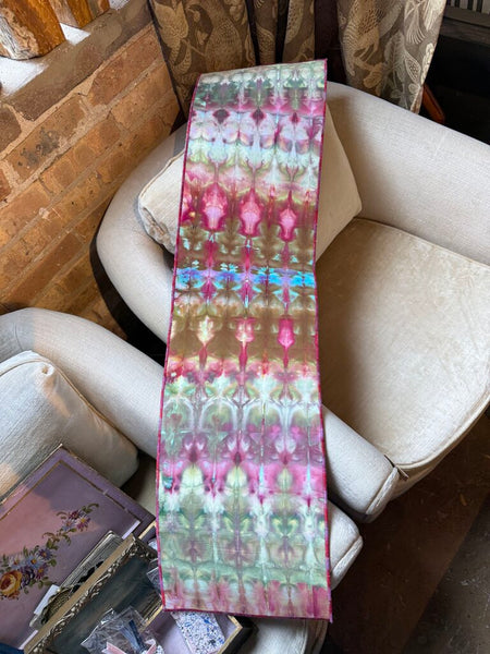 Signed Artist Pink Fabric Panel 50x10