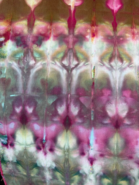 Signed Artist Pink Fabric Panel 50x10