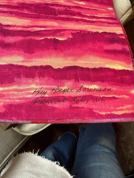 Signed Artist Pink Fabric Panel 50x10
