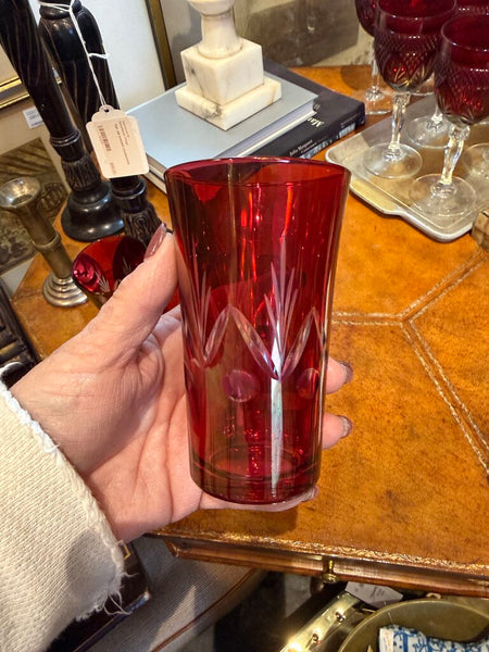 Set 5 ruby red glasses