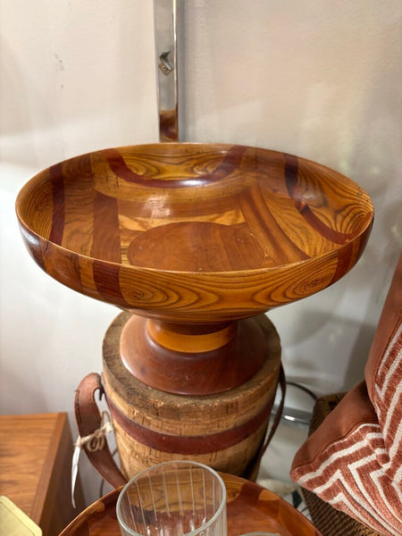 Vintage marquetry bowl -each