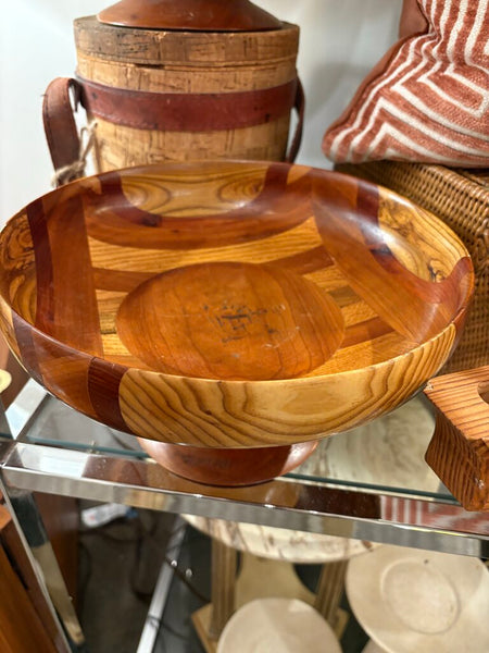 Vintage marquetry bowl -each