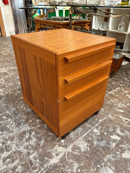 Mcm rolling Danish teak cabinet/side table