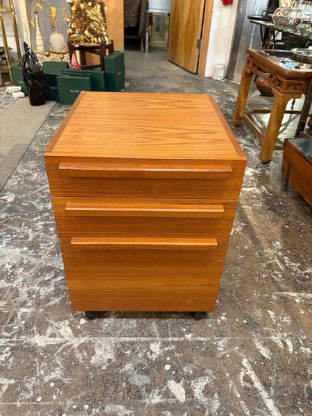 Mcm rolling Danish teak cabinet/side table