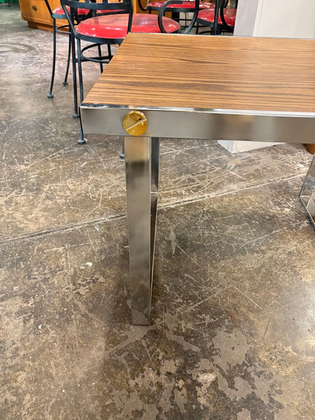 Mcm chrome and laminate side table