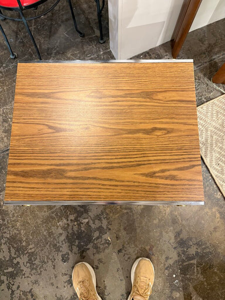 Mcm chrome and laminate side table