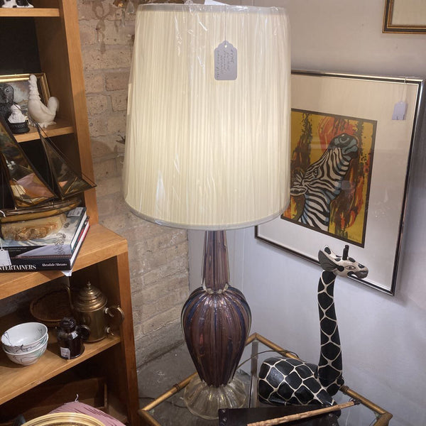 Vintage statement Murano Italian glass lamp, 28h x 7 w inches