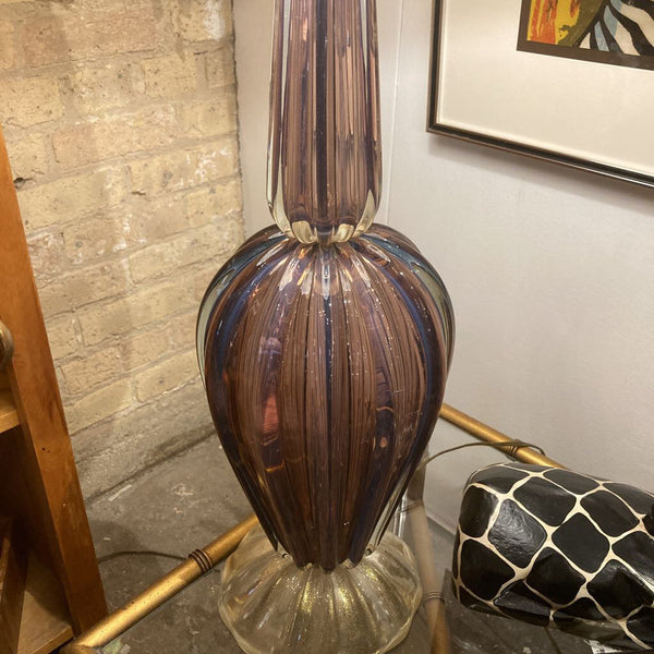 Vintage statement Murano Italian glass lamp, 28h x 7 w inches