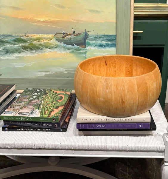 VERY LARGE WOODEN BOWL AS FOUND | 6.5" H X 14"W