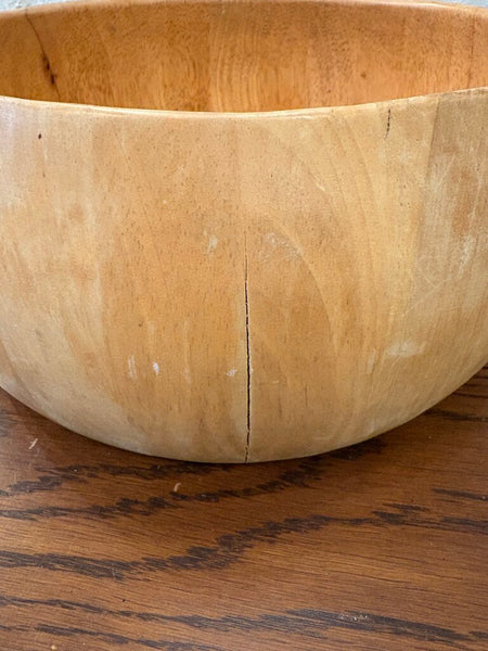 VERY LARGE WOODEN BOWL AS FOUND | 6.5" H X 14"W