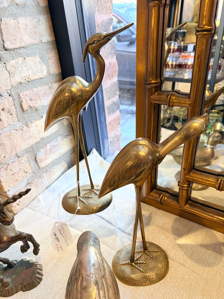 Vintage brass pair of large cranes 13.5T &12.5T