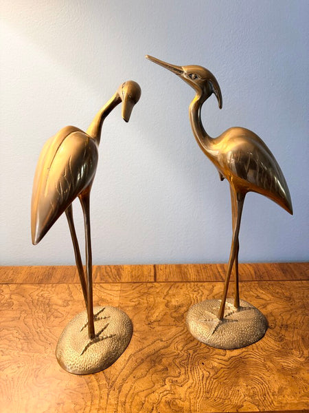 Vintage brass pair of large cranes 13.5T &12.5T