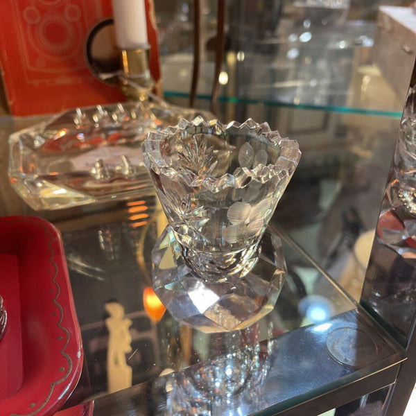Cut Crystal Toothpick Holder