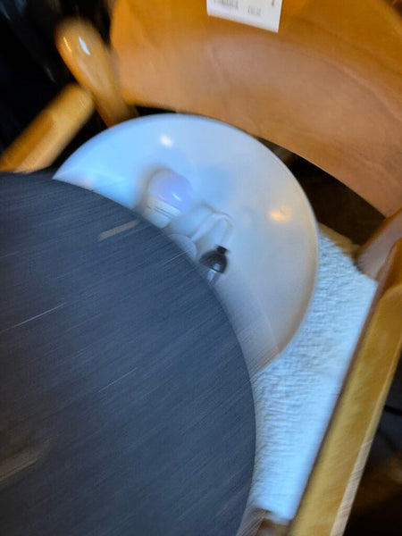 Silver and black UFO lamp