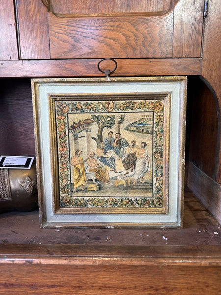 Italian framed print of mosaic 14x14