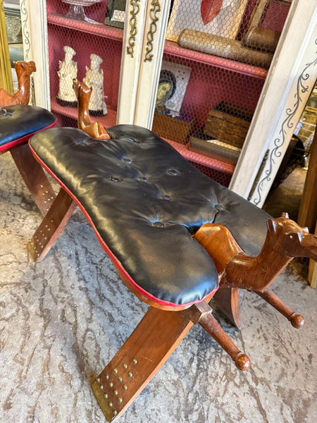Vintage camel saddle stool (2 available) EACH