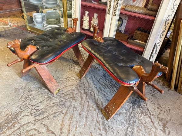 Vintage camel saddle stool (2 available) EACH