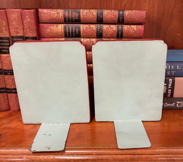 ITALIAN BORGHESE CHALKWARE & GILT BOOKENDS - A PAIR | 6.5"H X 5.25"W