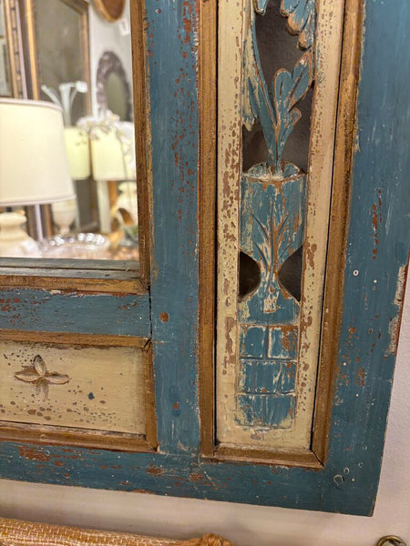 Hand carved painted vintage Indonesian mirror. In store pick up only
