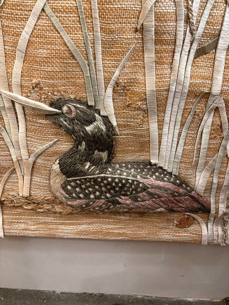 Mcm Don Freeman woven wall hanging -as found with repairs and imperfections-in store pick up only